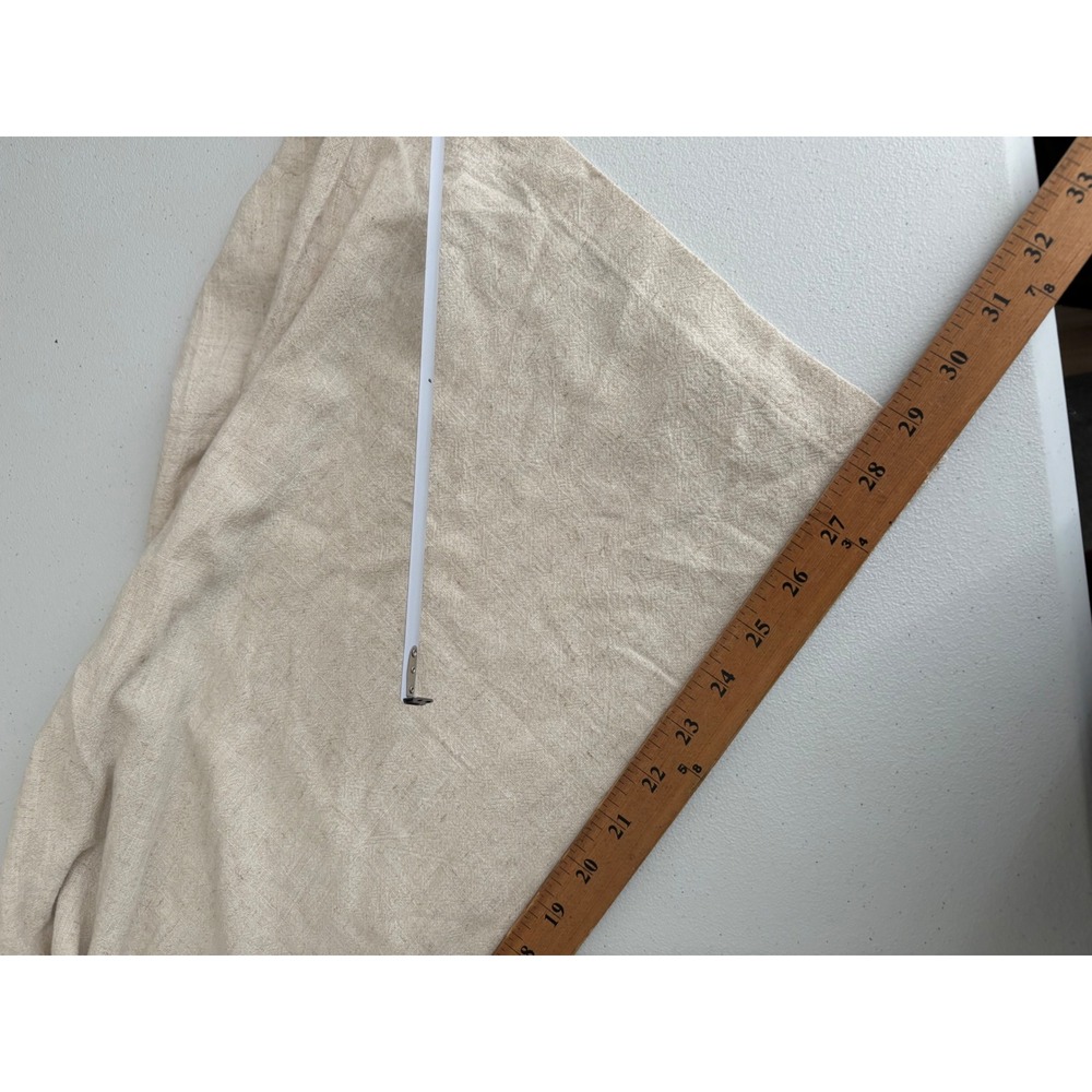 Oddi Linen Blend Wide Leg Overalls Oatmeal Beige Boho Slouchy Jumpsuit 2XL ss - Picture 4 of 7